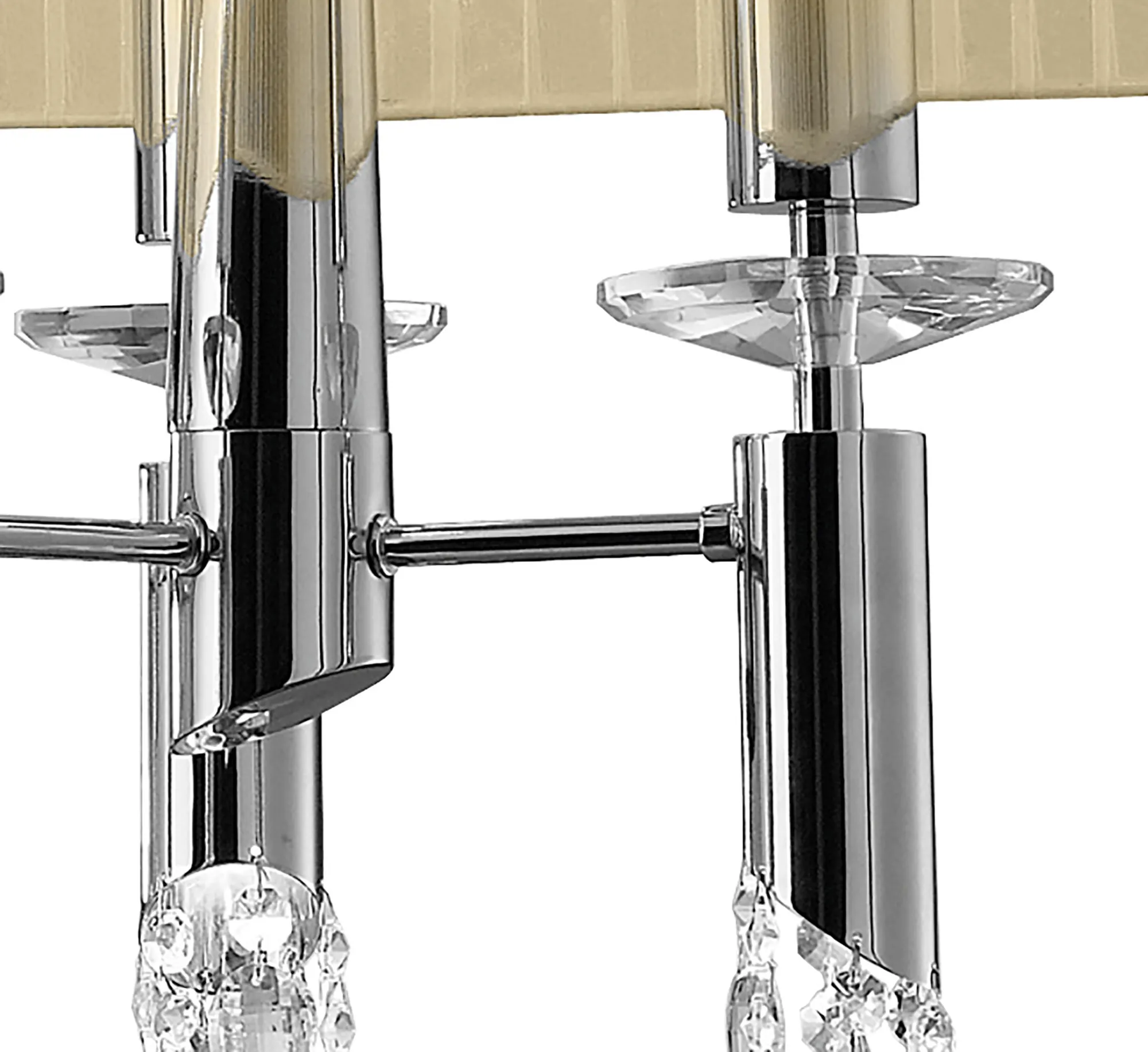 Tiffany Crystal Pendant 6+6 Light Polished Chrome M3853/CS  Mantra Tiffany Polished Chrome-Cream